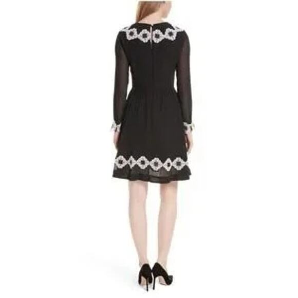 Ted Baker London AVIANAH Applique midi skater dress Lace Trim Fit Flare 1 USA 4 - Picture 15 of 16